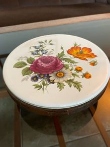 Vintage 70s Vermont Woodbury Shelburne Wood Trivet Lazy Susan
