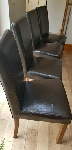 Brown Leather dining room chairs