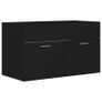 Sink Cabinet with Built-in Basin Black Chipboard Image 8