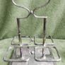 Antique Cruet Set Five Piece Silver Plate & Cut Glass w. Caddy c.1890s Victorian Tableware Image 5