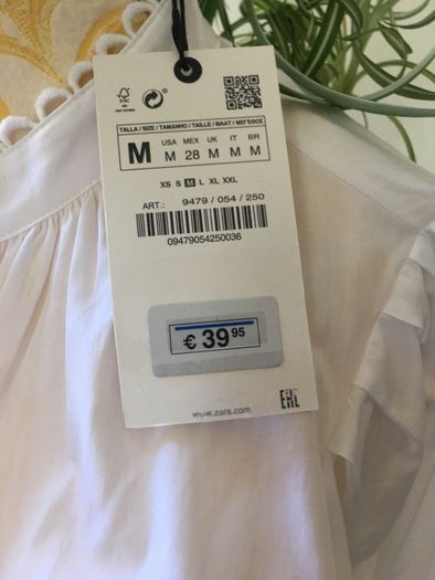 Zara cotton blouse,new, size M