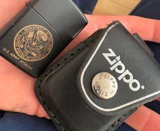 zippo lighter and sheath USA made camping collectible
