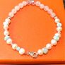 Larimar and Pearl silver bracelet with butterfly pendant Image 2