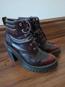 Dr. Martens PERSEPHONE cherry red arcadia leather heeled boots
