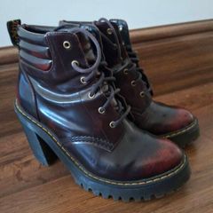 Dr. Martens PERSEPHONE cherry red arcadia leather heeled boots