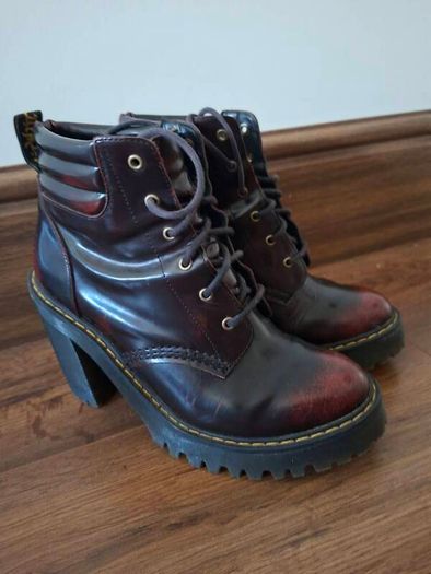 Dr. Martens PERSEPHONE cherry red arcadia leather heeled boots