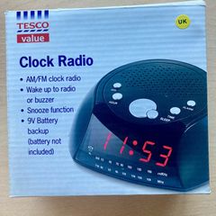 Black clock radio alarm BNIB