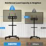 Mobile TV Stand on Wheels, Rolling TV Cart with Media Shelf, TV Mount Stand with Tilt, 2 Level Height Adjustable Low Profile Design for 23 60in LED/LCD/OLED TVs, Holds 25kg, Max VESA 400x400mm Image 2