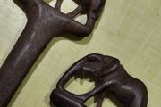 Hand Carved Kenian Wooden Elephant Serving Set