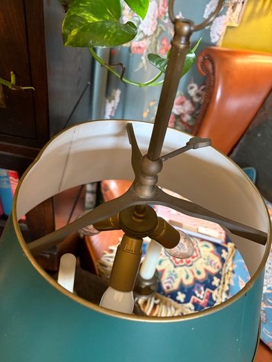 Vintage Bouillotte Toleware Lamp