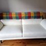 White Leather 3 Seater Couch Sofa Image 2