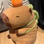 Giant Capybara Plush Toy with Turtle Backpack & Orange Image 3