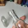 191 - Set of 3 Vintage Cork Top Decorative Collectible Clear Glass Bottles Image 6