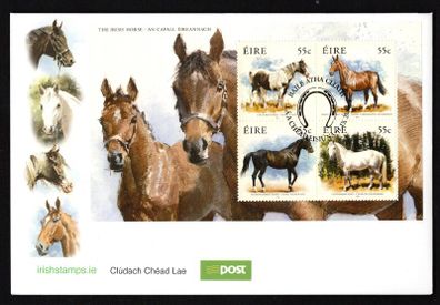 2011 Ireland Irish Horse Commemorative Stamps Miniature Sheet An Post First Day Cover (FDC)