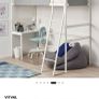 IKEA VITVAL Loft Bed with Desk & Mattress Image 3