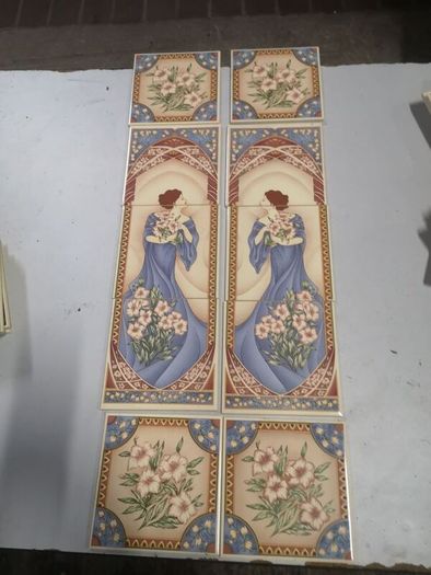 art nouveau style wall tiles