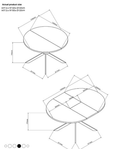 Next - Dark Bronx Dining table 4 to 6 seater