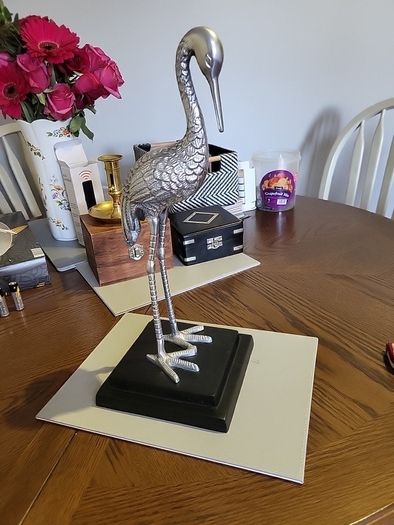 Stork ornament metal