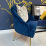 Navy suede decorative chairs Image 3