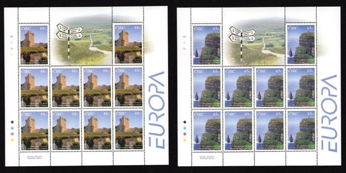 2004 Ireland Europa Commemorative Stamp Sheetlet Plate 1A1A1A1A Mint Never Hinged (MNH)