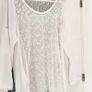 Boutique white cotton and lace long sleeve top - ONE SIZE (Fit 10-16UK) Image 2