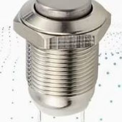 Set of 4, 12Mm Momentary High Round Metal (Silvery)  Push Button Switches for Car Start, Horn, Speaker, Bell... New.