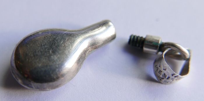 Vintage Sterling Silver 925 Perfume Tear Drop Pendant or Kohl Liner