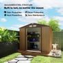 Outdoor Storage Shed, 7ft x 4ft, Large Patio Roofed Tool Metal Storage Building Foundation Sheds Box Outdoor Furniture Image 5