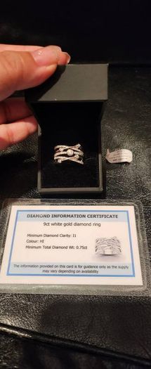 Adara 9ct White Gold 0.75ct Natural Diamond Ring