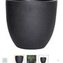 Pair of matt black fibreclay outdoor garden plant pots Image 6