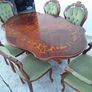Beautiful Italian design inlaid table with 6 chairs Including 2 carvers Image 2