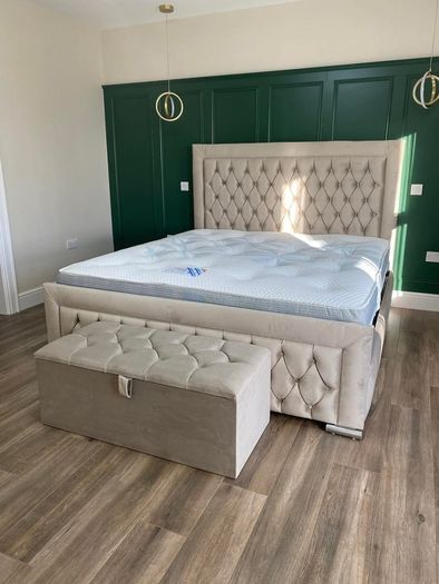 Double & King Size Bed Frame With Mattress Opt