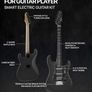 Smart Electric Guitar with Built-in DSP Effects, 4 Presets, USB-C OTG Recording, Headphone Output, Alnico Pickups w/Coil Split, Carbon Fiber Body, Gig Bag, Strap, Cable & Picks Image 2