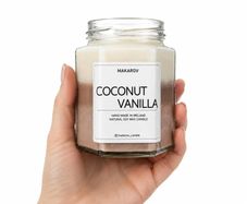 Handmade Scented Soy Wax Candle Coconut Vanilla Natural Soy Wax, Eco