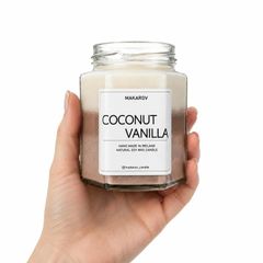 Handmade Scented Soy Wax Candle Coconut Vanilla Natural Soy Wax, Eco