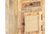 Bed Cabinet 40x30x50 cm Solid Mango Wood and Natural Cane
