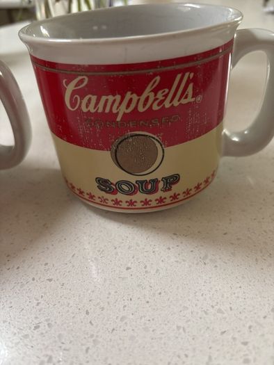 2 Vintage Campbell's Tomato and Condensed Soup Mugs - porcelain