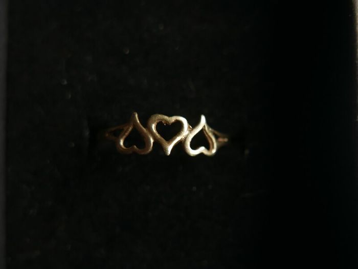 9ct Gold 375 Gold Heart Ring. Minimalist gift with love ring, Dainty Heart Band, Gift For Girlfriend size P