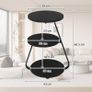 Side Table Set of 2, Bedside Small Coffee Table with 3 Color LED Lights, End Table with 3 Tier Storage Shelves for Living Room Bedroom, Black Image 3
