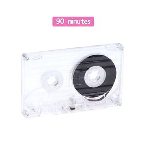 90 Minutes Standard Cassette Clear Blank Tape Player With Magnetic Audio Tape Clear Storage Box For Speech Music Recording