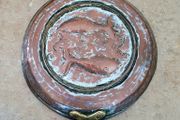 Antique copper &amp; brass engraved fish mold