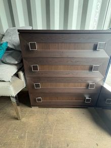 4 drawer Chest of Drawers- Dark Walnut Finish