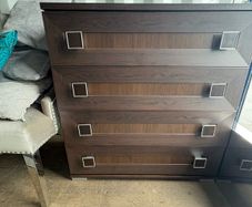 4 drawer Chest of Drawers- Dark Walnut Finish