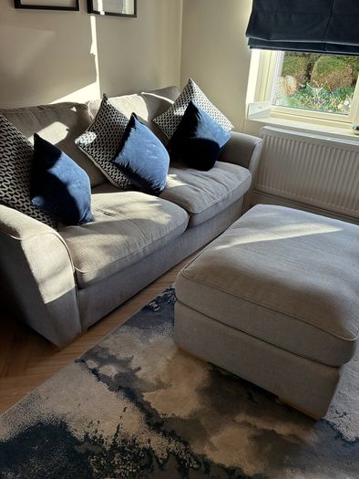 3 seater sofa and foot rest for sale