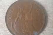 Great Britain UK 1964 One Penny Elizabeth II Coin - free standard postage