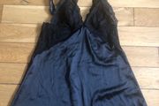 Black satin slip