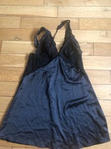 Black satin slip