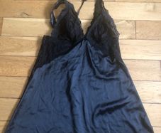 Black satin slip