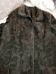 ladies blazer green velvet paisley jacket size 20