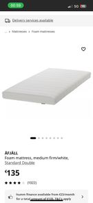 IKEA double bed Foam mattress, medium firm/white